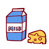 食品表示のハコ 牛乳のイラスト